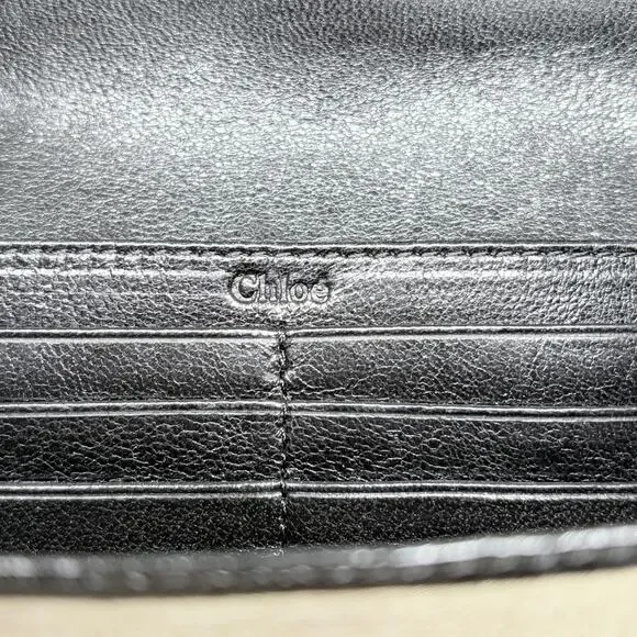 Chloé Black Lambskin Leather Wallet w/ Box & COA Card - Picture 5 of 12
